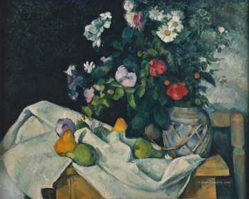  Obst Galerie - Stillleben mit Blumen und Früchten Paul Cezanne